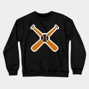 Baseballs with Sticks in cross sign sticker design vector logo. Sport object icon concept. Baseball sport logo icon. Crewneck Sweatshirt